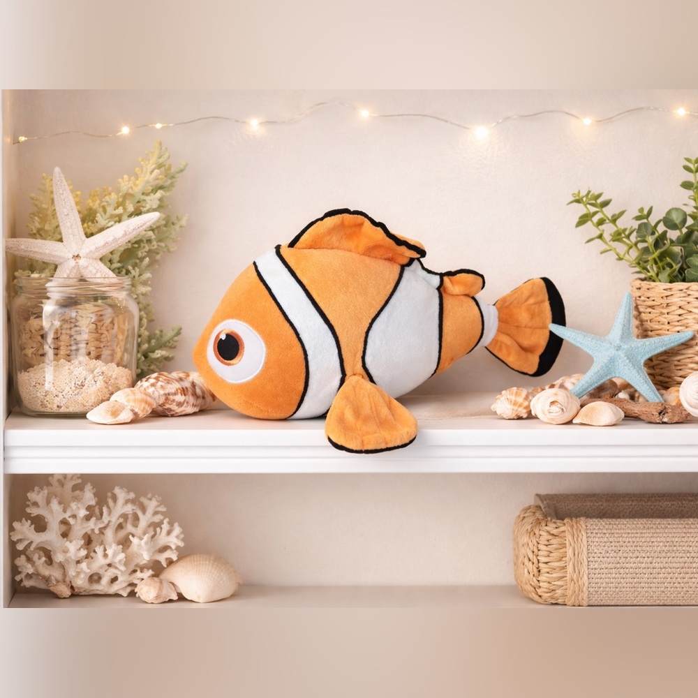Disney Pixar Finding Dory Nemo Plush Bandai Namco Lucky Fin 2016 Stuffed Toy 13”